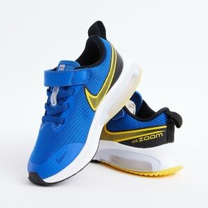 NWOT Nike Air Zoom Arcadia Boys Running Shoes Tennis Shoes Blue Yellow Sneakers